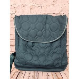 31 Thirty One Teal Quilted Dot Vary You Versatile Backpack Crossbody Bag Purse